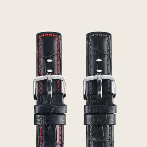 negro-pespunte-rojo-negro CORREAS-DE-RELOJ-HIRSCH